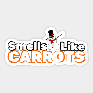 Smells Like Carrots Snowman Joke Sticker